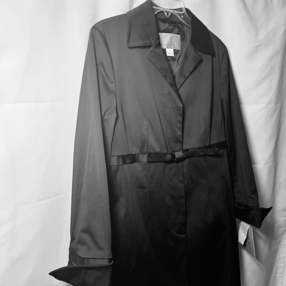 🛑 NWT Nine West Womens Black Cotton/Poly Blend Empire Waist Jacket Coat Med - Picture 4 of 9